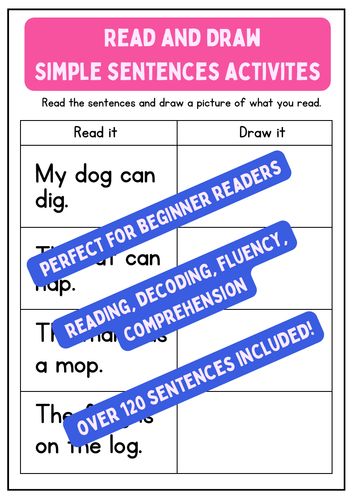 Read and Draw Simple sentences activity