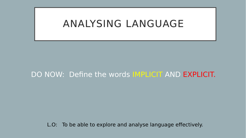 Analysing language