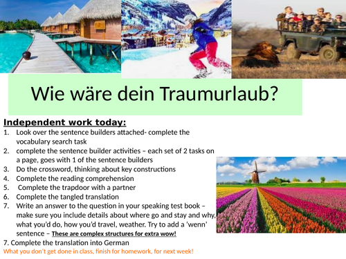 IDEAL HOLIDAYS GERMAN GCSE