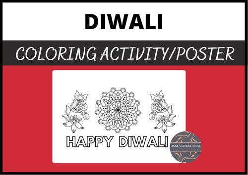 Diwali Coloring Activity cum Poster