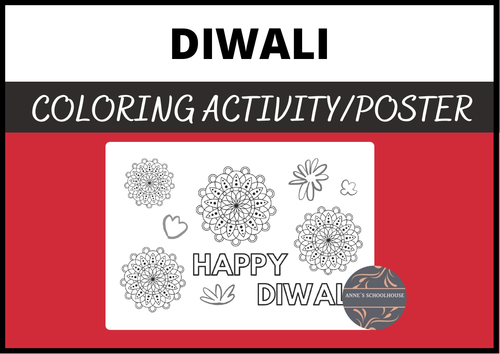 Diwali Coloring Activity cum Posters/Asian Studies/Hinduism