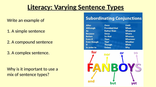 Varying sentence types for effect