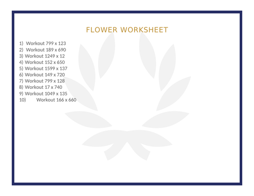 FLOWER WORKSHEET 19