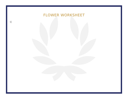 FLOWER WORKSHEET 21