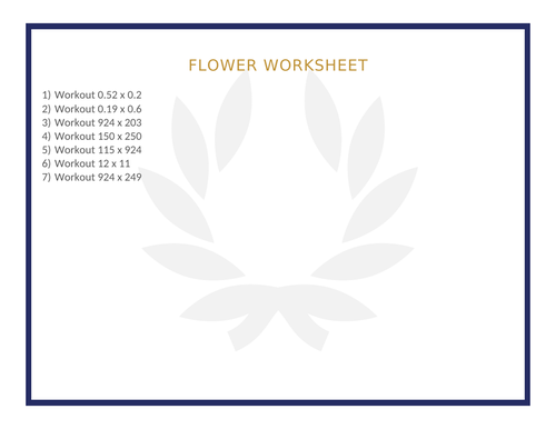 FLOWER WORKSHEET 23