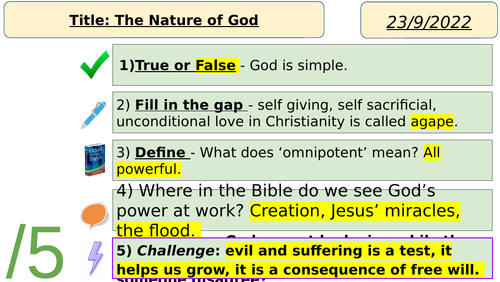 AQA RS - The Nature of God (Christianity)