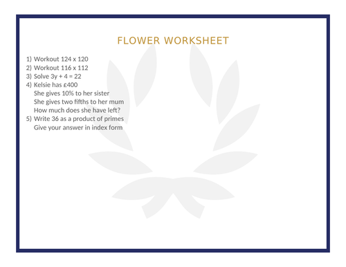 FLOWER WORKSHEET 26