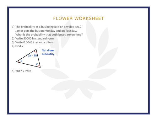 FLOWER WORKSHEET 27