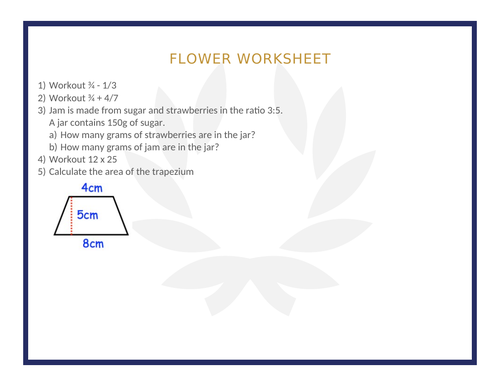 FLOWER WORKSHEET 33