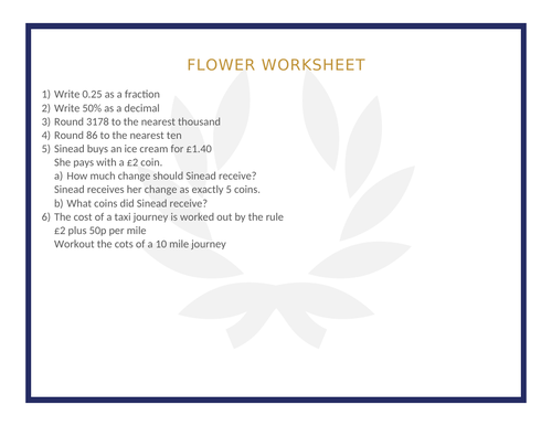 FLOWER WORKSHEET 34