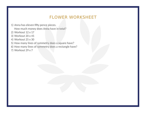 FLOWER WORKSHEET 35