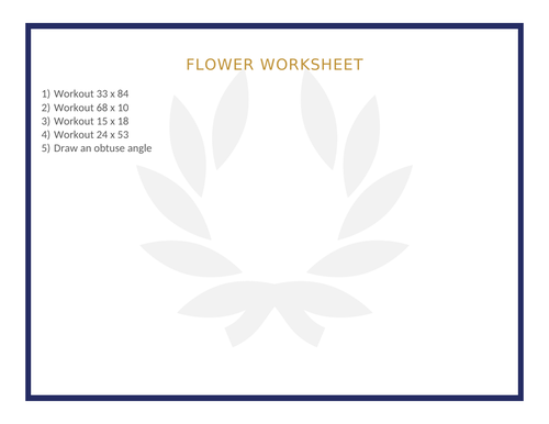 FLOWER WORKSHEET 36