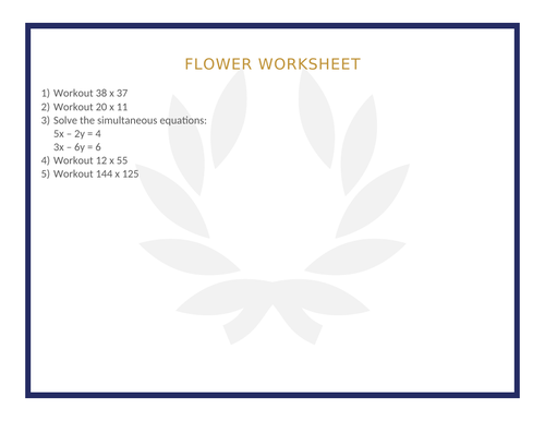 FLOWER WORKSHEET 39