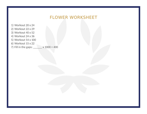 FLOWER WORKSHEET 44