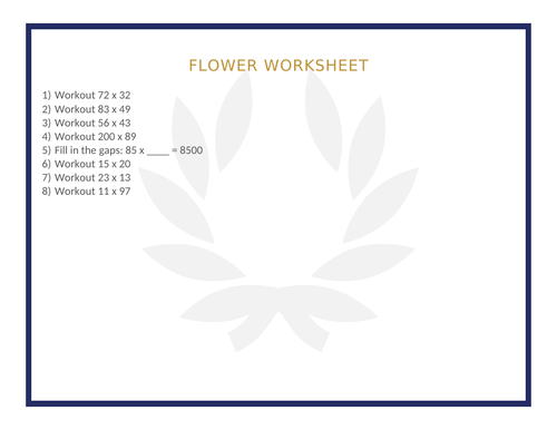 FLOWER WORKSHEET 47