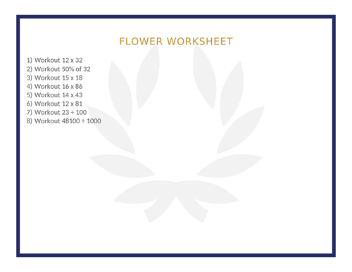 FLOWER WORKSHEET 48