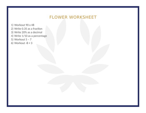 FLOWER WORKSHEET 51