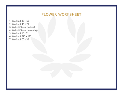 FLOWER WORKSHEET 52