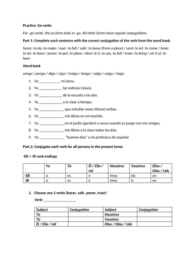 go-verbs-short-practice-teaching-resources