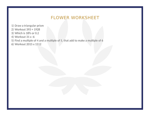 FLOWER WORKSHEET 53