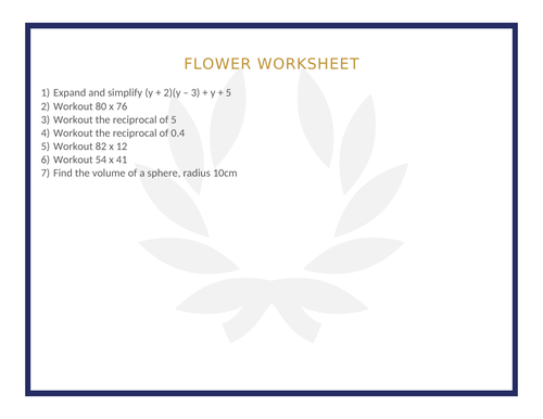 FLOWER WORKSHEET 55