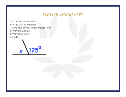 FLOWER WORKSHEET 57