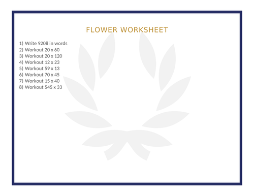 FLOWER WORKSHEET 61