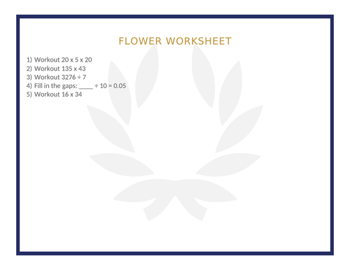 FLOWER WORKSHEET 64