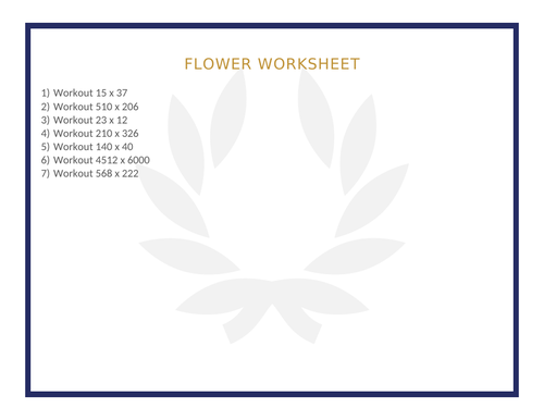 FLOWER WORKSHEET 65