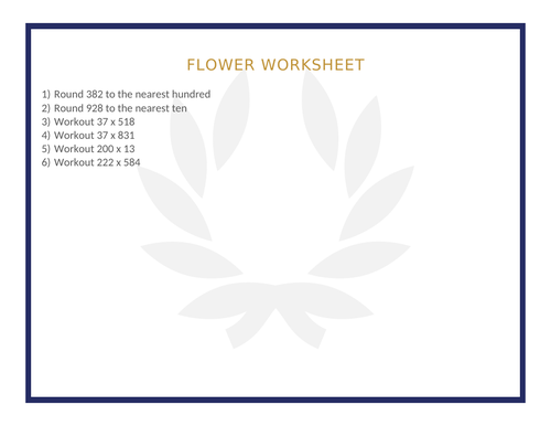 FLOWER WORKSHEET 67