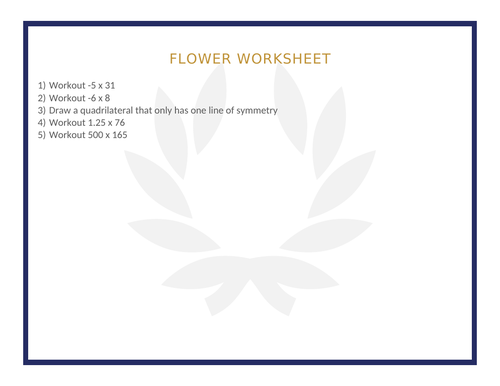 FLOWER WORKSHEET 72