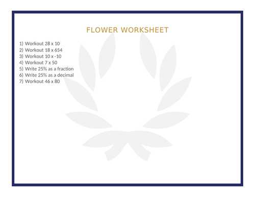 FLOWER WORKSHEET 75