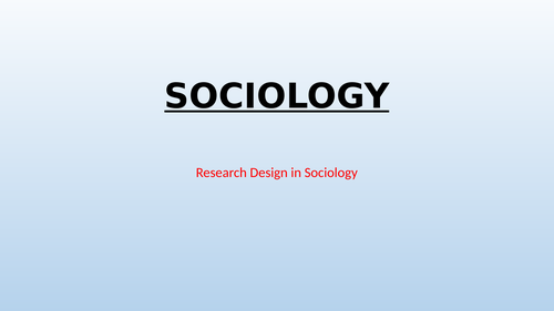 Research Design in Sociology