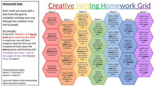 Creative Writing Homework Grid