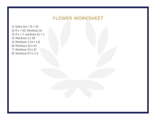 FLOWER WORKSHEET 76