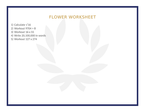 FLOWER WORKSHEET 77