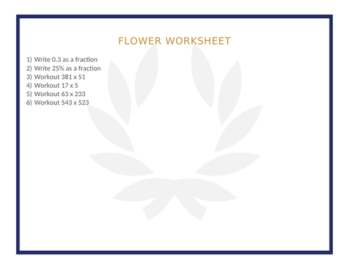 FLOWER WORKSHEET 79