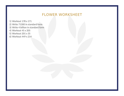 FLOWER WORKSHEET 84