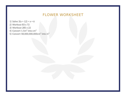 FLOWER WORKSHEET 87