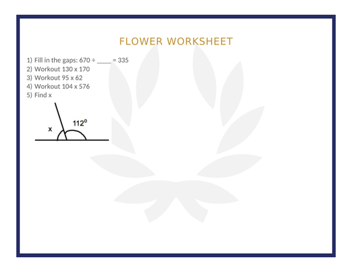 FLOWER WORKSHEET 93