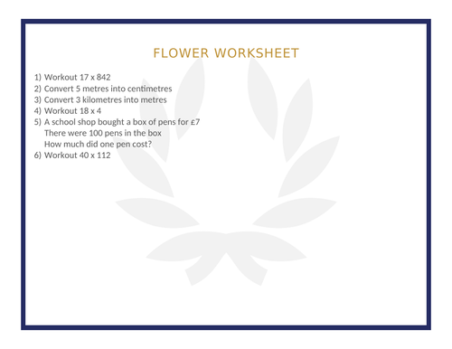 FLOWER WORKSHEET 94