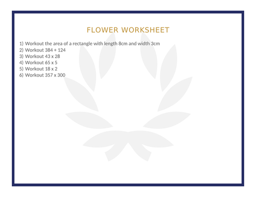 FLOWER WORKSHEET 96