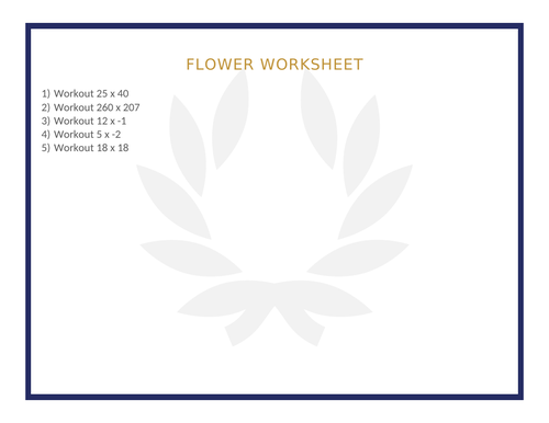 FLOWER WORKSHEET 111