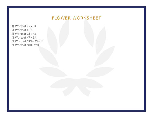 FLOWER WORKSHEET 115
