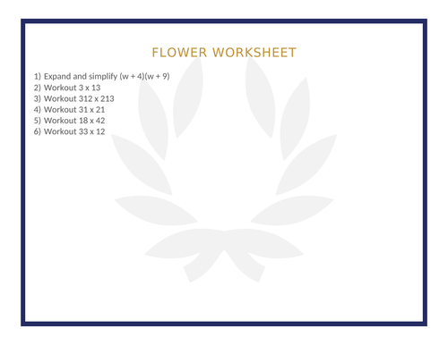 FLOWER WORKSHEET 118