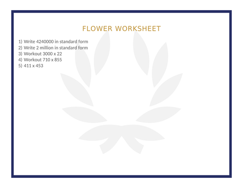 FLOWER WORKSHEET 120