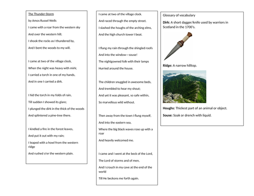 VIPERS poetry comprehension - weather