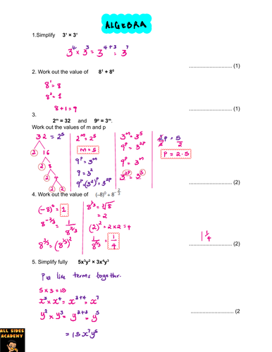 Year 9 Algebra