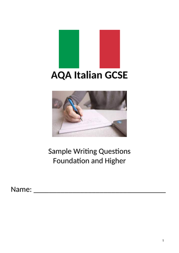 AQA Italian GCSE Writing Workbook
