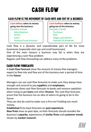 Cash Flow  Business Revision